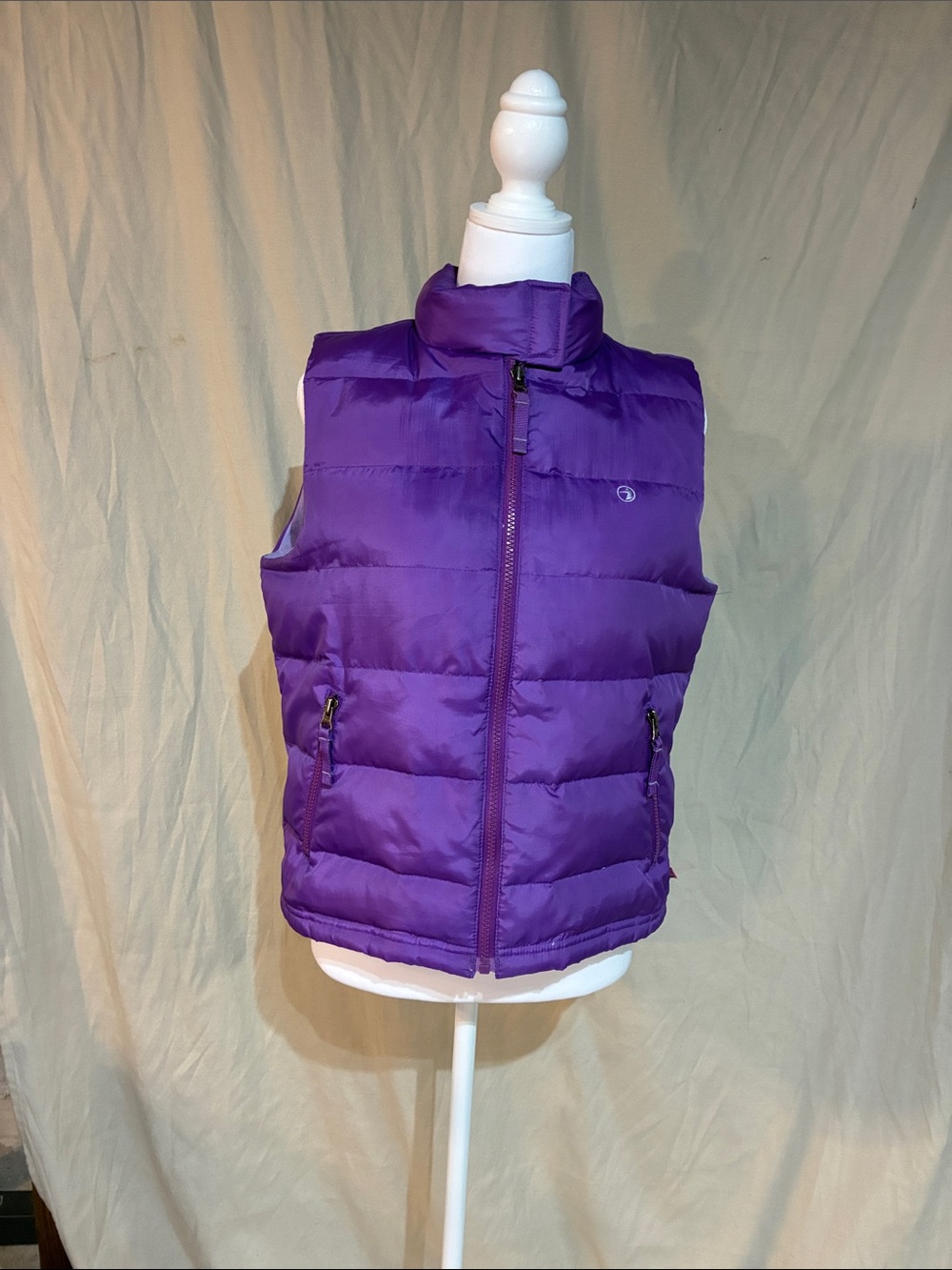Duck Head Purple Quilted Puffer Vest with Stand Collar